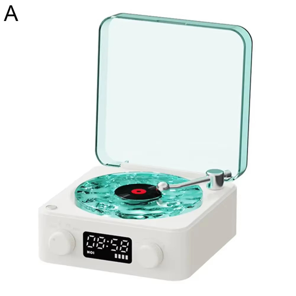 Bluetooth Light Wireless Speaker Wave Vinyl Record Retro Sleep Player White with Light Portable Bluetooth Noise with Aid Sp U3D4